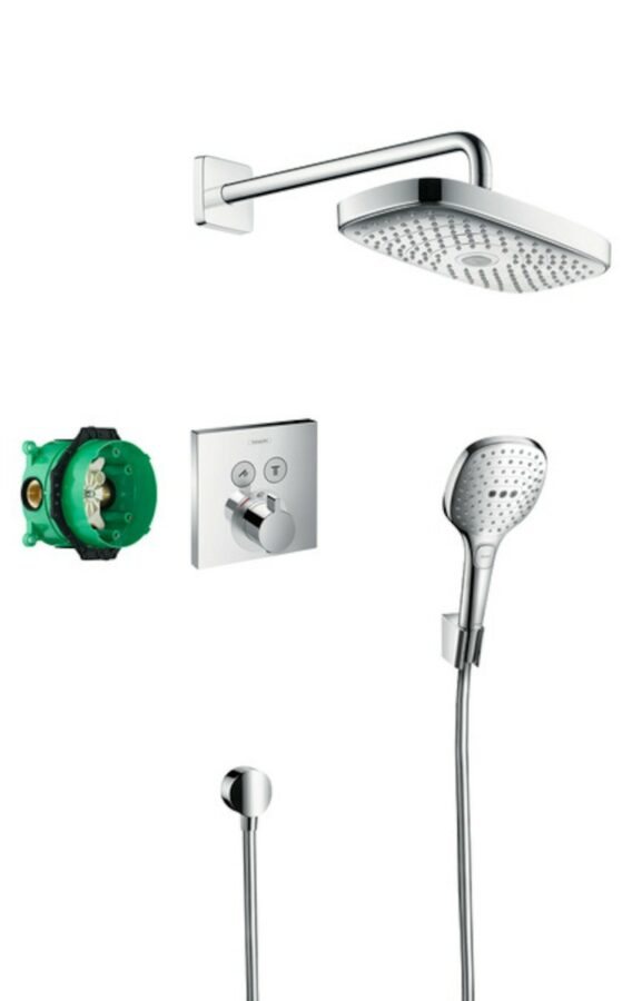 Sprchový systém Hansgrohe Raindance Select E pod omítku s termostatickou baterií chrom 27296000