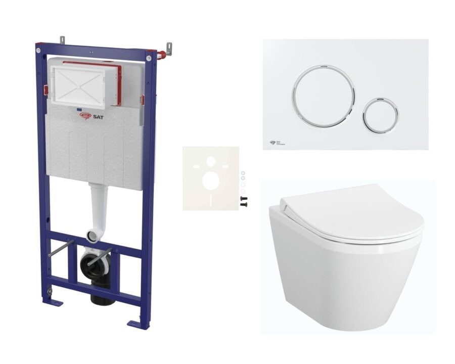Cenově zvýhodněný závěsný WC set SAT do lehkých stěn / předstěnová montáž+ WC Vitra Integra SIKOSSINTRESU70K