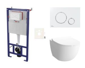 Cenově zvýhodněný závěsný WC set SAT do lehkých stěn / předstěnová montáž+ WC SAT Infinitio SIKOSSINF70K