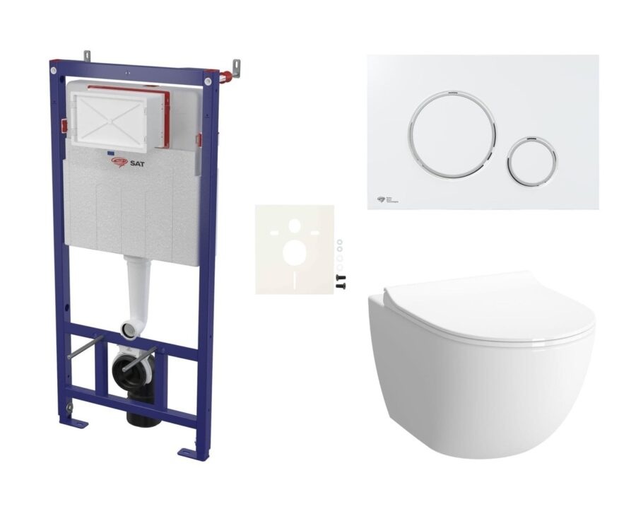 Cenově zvýhodněný závěsný WC set SAT do lehkých stěn / předstěnová montáž+ WC Vitra Sento SIKOSSSEN70K