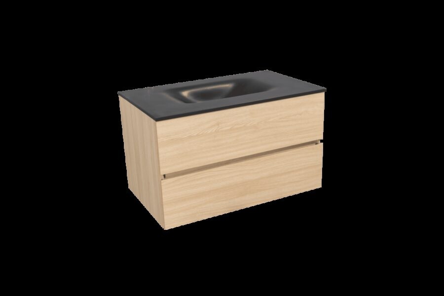 Koupelnová skříňka s umyvadlem černá mat Naturel Verona 66x51