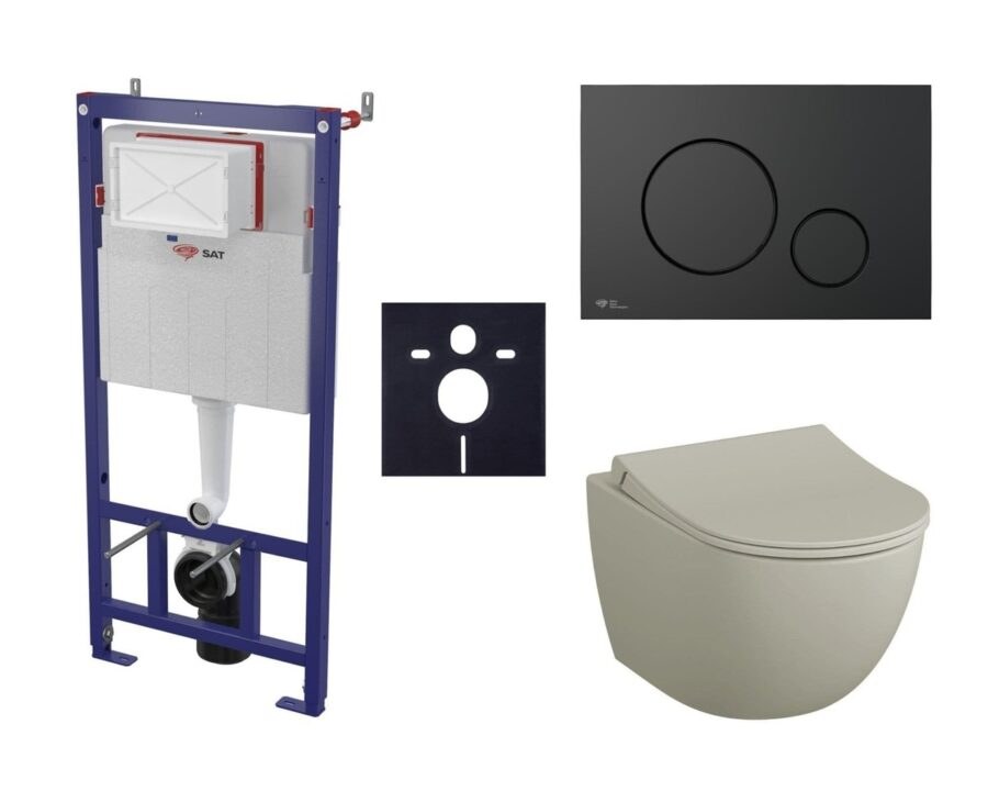 Cenově zvýhodněný závěsný WC set SAT do lehkých stěn / předstěnová montáž+ WC Vitra Sento SIKOSSSENT68K
