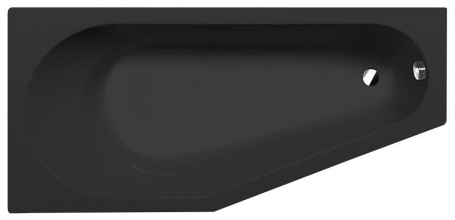 Asymetrická vana Polysan TIGRA L 80x170 cm akrylát levá černá 90111BM