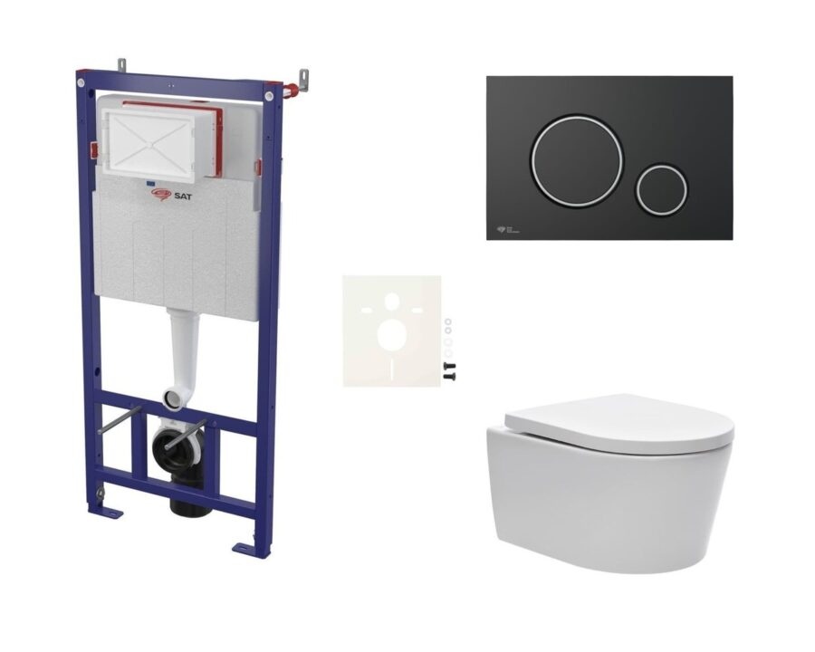 Cenově zvýhodněný závěsný WC set SAT do lehkých stěn / předstěnová montáž+ WC SAT Brevis SIKOSSBR78K