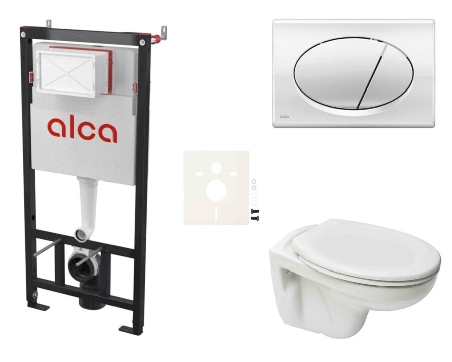 Cenově zvýhodněný závěsný WC set Alca do lehkých stěn / předstěnová montáž+ WC S-Line S-line Pro SIKOASP2