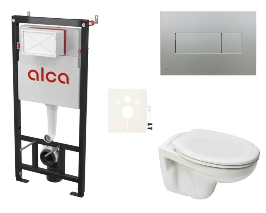 Cenově zvýhodněný závěsný WC set Alca do lehkých stěn / předstěnová montáž+ WC S-Line S-line Pro SIKOASP6