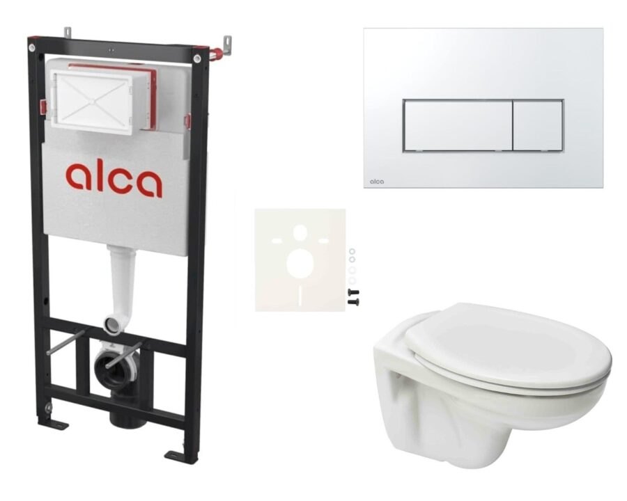 Cenově zvýhodněný závěsný WC set Alca do lehkých stěn / předstěnová montáž+ WC S-Line S-line Pro SIKOASP8