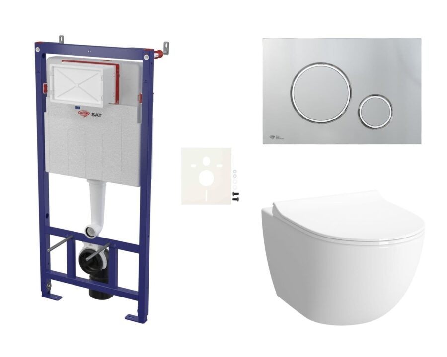 Cenově zvýhodněný závěsný WC set SAT do lehkých stěn / předstěnová montáž+ WC SAT Infinitio SIKOSSINF71K
