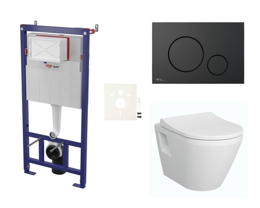 Cenově zvýhodněný závěsný WC set SAT do lehkých stěn / předstěnová montáž+ WC Vitra Integra SIKOSSINTRE68K