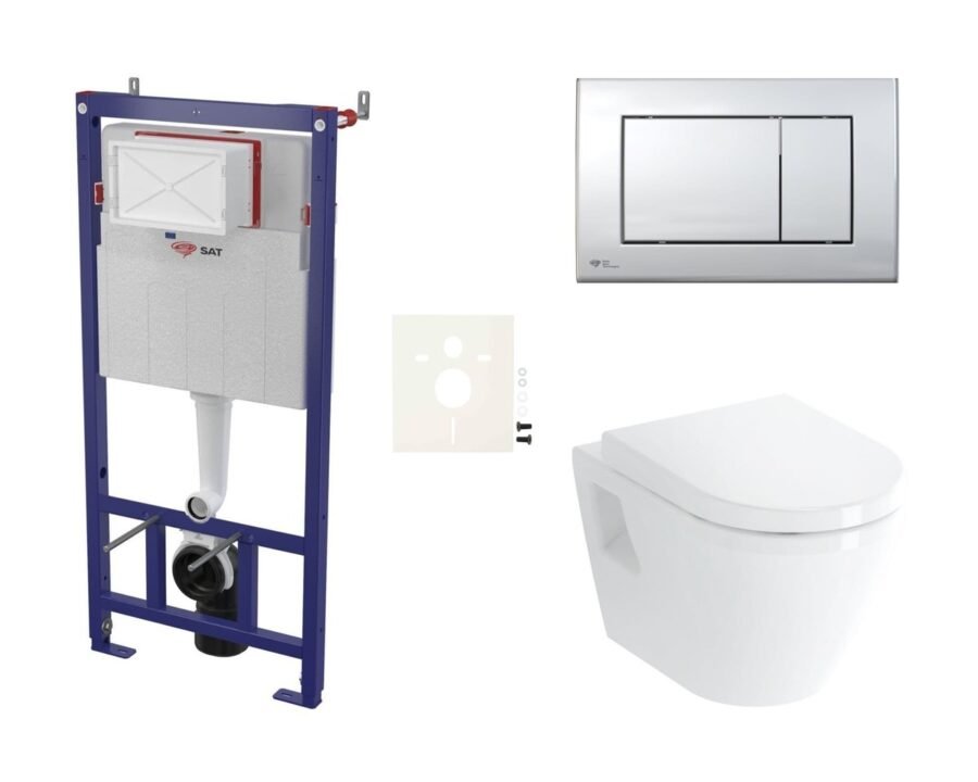 Cenově zvýhodněný závěsný WC set SAT do lehkých stěn / předstěnová montáž+ WC Vitra Integra SIKOSSINTSC21K