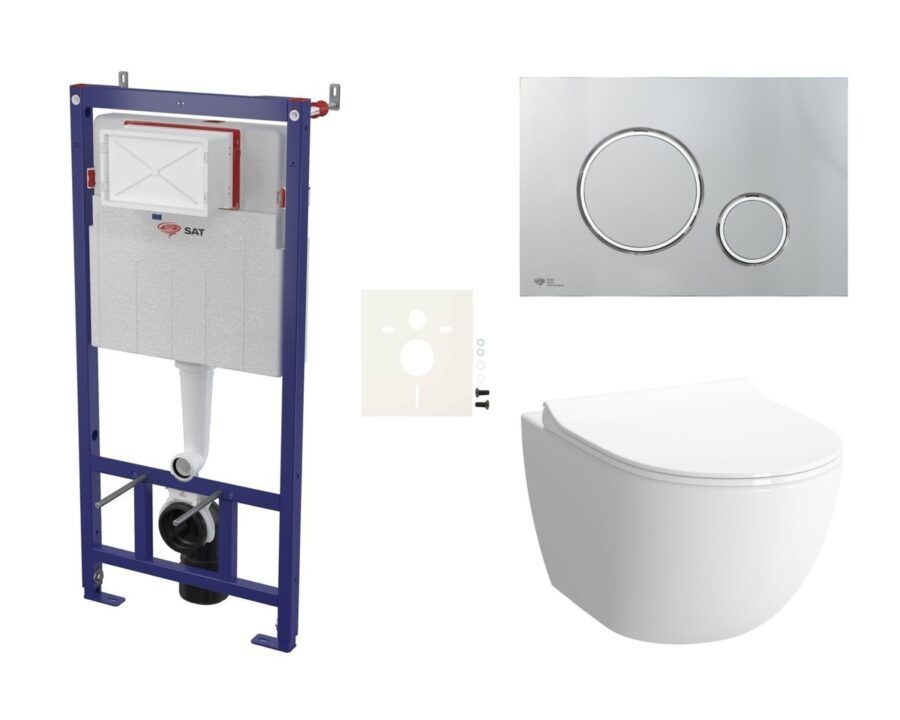 Cenově zvýhodněný závěsný WC set SAT do lehkých stěn / předstěnová montáž+ WC Vitra Sento SIKOSSSEN71K