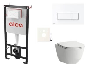 Cenově zvýhodněný závěsný WC set Alca do lehkých stěn / předstěnová montáž+ WC Laufen SIKOASL7