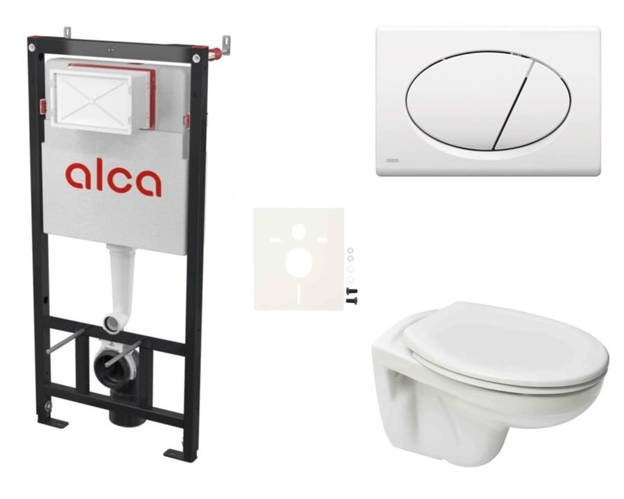 Cenově zvýhodněný závěsný WC set Alca do lehkých stěn / předstěnová montáž+ WC S-Line S-line Pro SIKOASP1