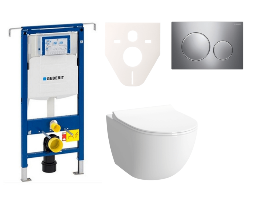 Cenově zvýhodněný závěsný WC set Geberit do lehkých stěn / předstěnová montáž+ WC Vitra Vitra Shift SIKOGES4N41