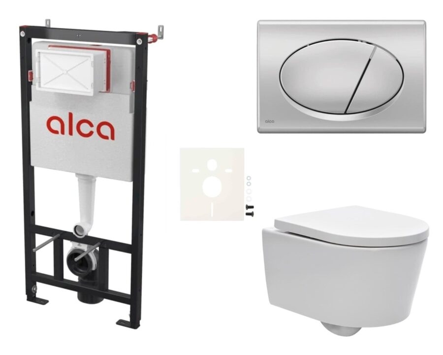 Cenově zvýhodněný závěsný WC set Alca do lehkých stěn / předstěnová montáž+ WC SAT Brevis SIKOASW3