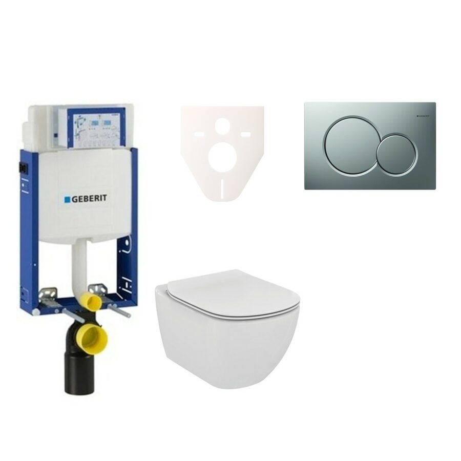Cenově zvýhodněný závěsný WC set Geberit k zazdění + WC Ideal Standard Tesi 110.302.00.5NE3
