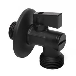 Pračkový rohový ventil s filtrem 1/2x3/4 + klapka - černý Optima ET708BL