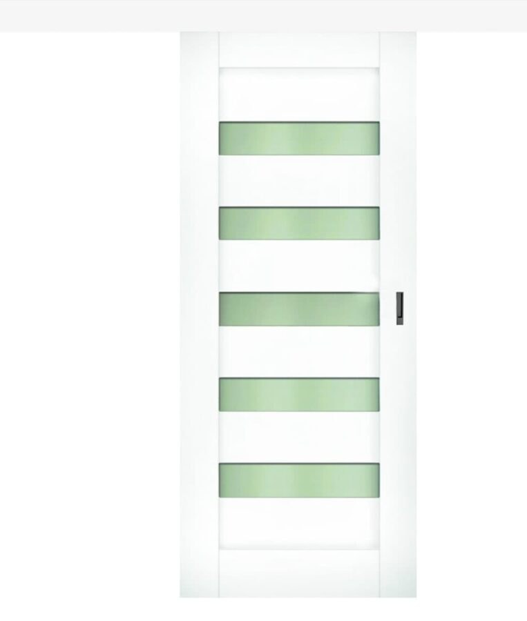 Interiérové dveře Naturel Accra posuvné 70 cm bílé ACCRACPLB70PO + posuvný posuvný systém