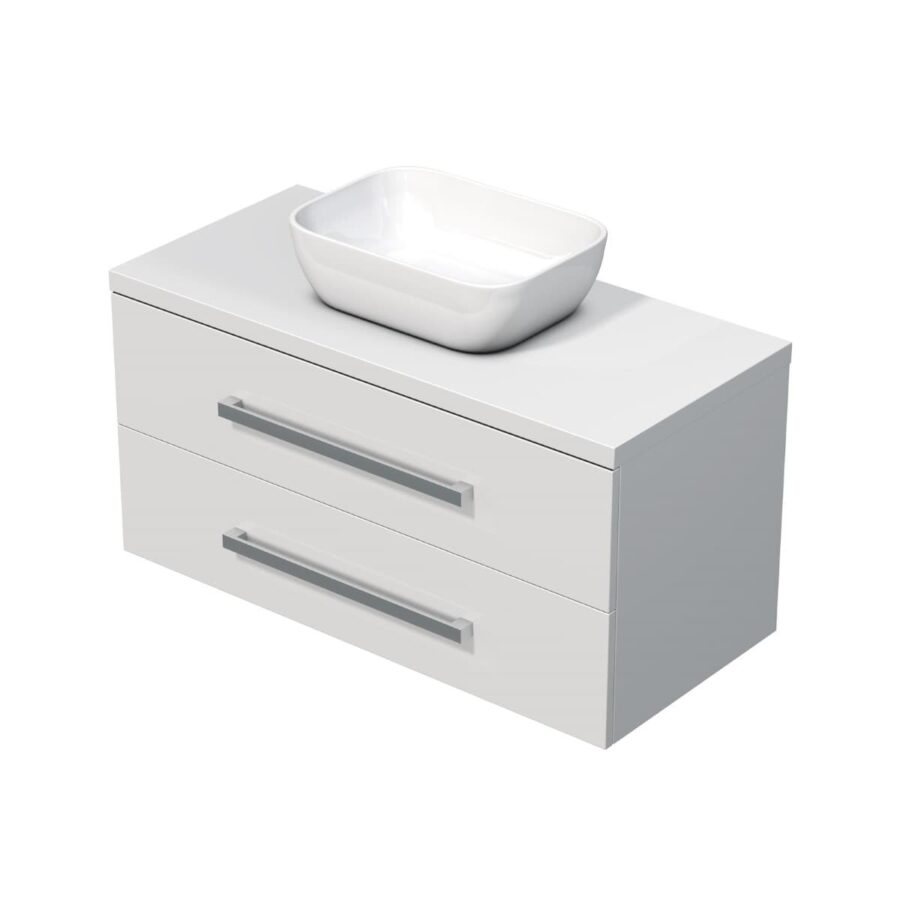 Koupelnová skříňka s krycí deskou Naturel Cube Way 100x53x46 cm bílá lesk CUBE461003BISAT45