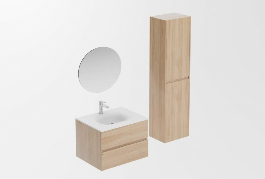 Koupelnová sestava s umyvadlem Naturel Verona světlé dřevo SETVERONA5